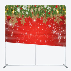 Aperturee - Aperturee Snowy Christmas Shiny Snowflake Pillow Case Backdrop