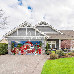 Aperturee - Aperturee Snowy Festive Christmas Paradise Garage Door Banner