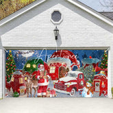 Aperturee - Aperturee Snowy Festive Christmas Paradise Garage Door Banner