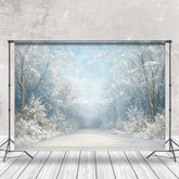 Aperturee - Aperturee Snowy Foggy Winter Forest Natural Scenery Backdrop