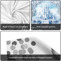Aperturee - Aperturee Snowy Forest Ice Fairy Castle Garage Door Banner
