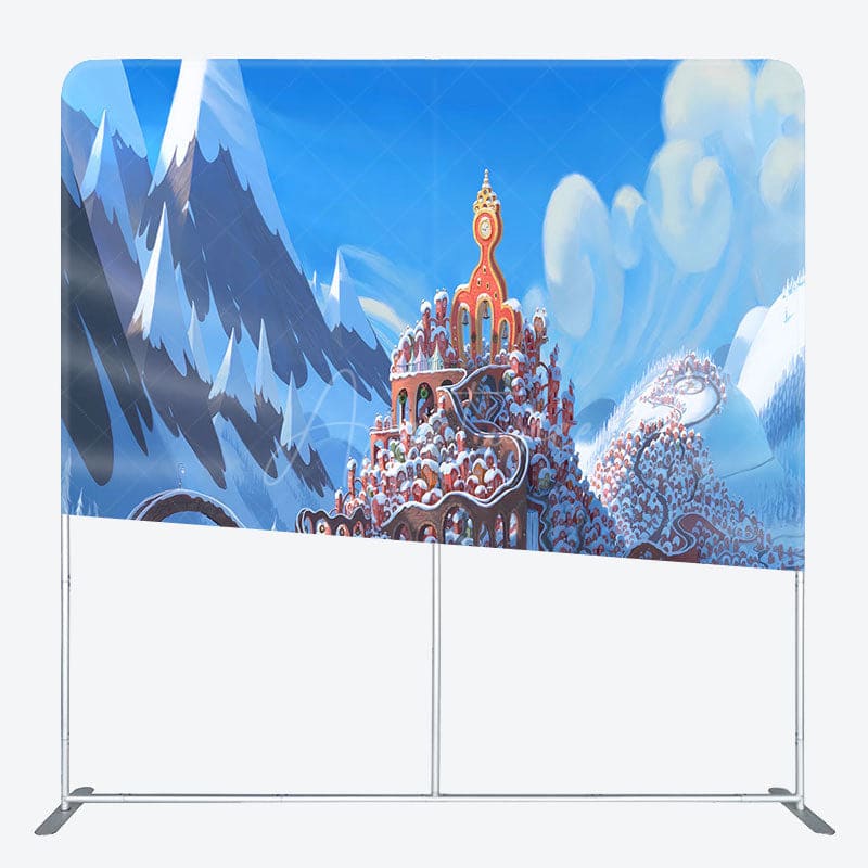 Aperturee - Aperturee Snowy Mountain Christmas Island Pillow Cover Backdrop