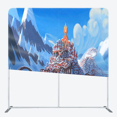 Aperturee - Aperturee Snowy Mountain Christmas Island Pillow Cover Backdrop