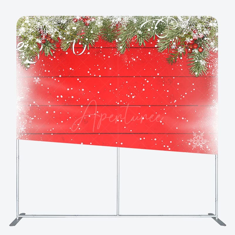 Aperturee - Aperturee Snowy Pleasant Christmas Tree Pillow Cover Backdrop