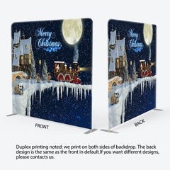 Aperturee - Aperturee Snowy Sky House Santa Merry Christmas Square Backdrop