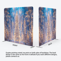 Aperturee - Aperturee Snowy Trees Light Square Arch Christmas Backdrop