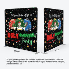 Aperturee - Aperturee Snowy Ugly Sweater Xmas Party Pillow Case Backdrop