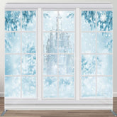 Aperturee - Aperturee Snowy Winter Castle Trees Pillow Cover Backdrop