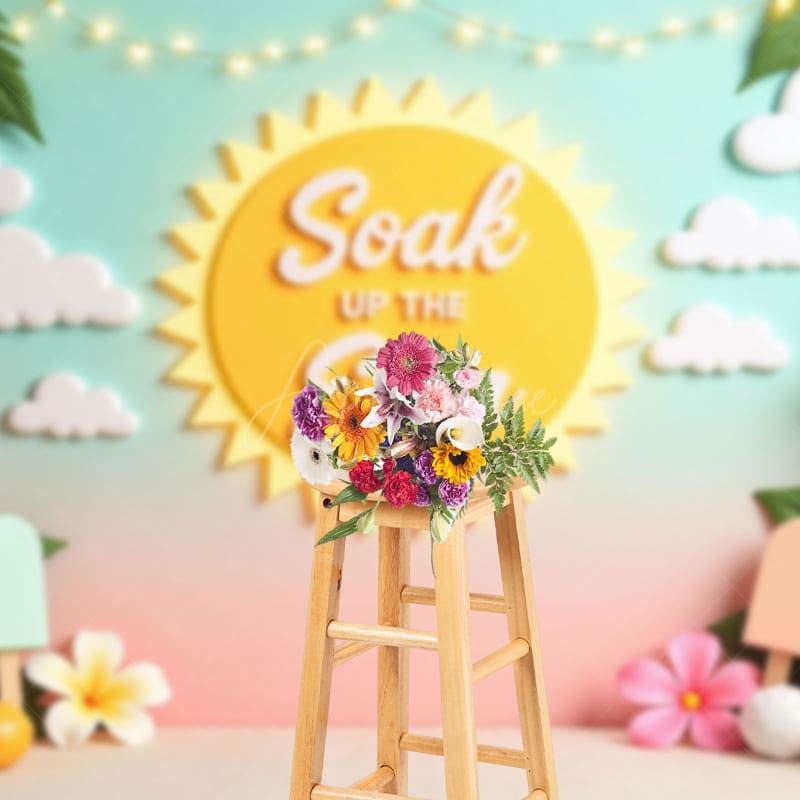 Aperturee - Aperturee Soak Up The Summer Cartoon Hawaii Vibes Backdrop