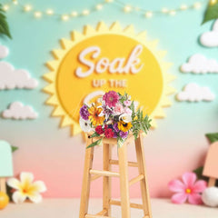 Aperturee - Aperturee Soak Up The Summer Cartoon Hawaii Vibes Backdrop