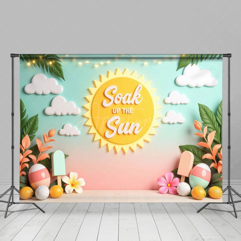 Aperturee - Aperturee Soak Up The Summer Cartoon Hawaii Vibes Backdrop