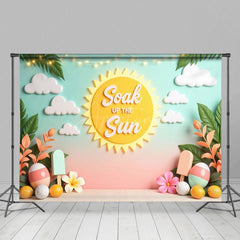 Aperturee - Aperturee Soak Up The Summer Cartoon Hawaii Vibes Backdrop