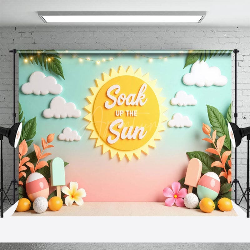 Aperturee - Aperturee Soak Up The Summer Cartoon Hawaii Vibes Backdrop
