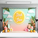 Aperturee - Aperturee Soak Up The Summer Cartoon Hawaii Vibes Backdrop