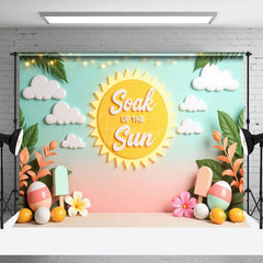 Aperturee - Aperturee Soak Up The Summer Cartoon Hawaii Vibes Backdrop