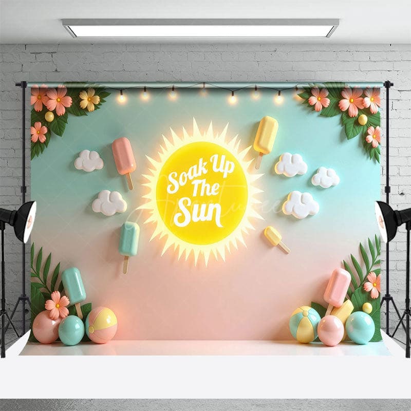 Aperturee - Aperturee Soak Up The Sun Floral Hawaii Beach Summer Backdrop