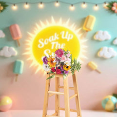 Aperturee - Aperturee Soak Up The Sun Floral Hawaii Beach Summer Backdrop