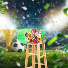 Aperturee - Aperturee Soccer Field Trophy Backdrop Sports Game Victory Celebration Green Grass Photography Background