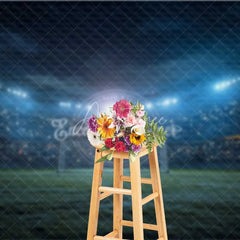 Aperturee - Aperturee Soccer Stadium Night Game Backdrop Football Field Photography Background Sports Event Party Decor