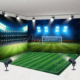Aperturee - Aperturee Soccer Stadium Room Set Backdrop Night Lights Football Field Green Grass Background Sports Theme Photography Prop