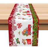 Aperturee - Aperturee Socks Gifts Truck Snowman Christmas Table Runner