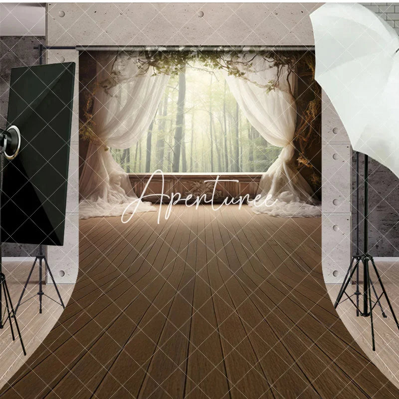 Aperturee - Aperturee Soft Curtain Window Bamboo Forest Scene Sweep Backdrop
