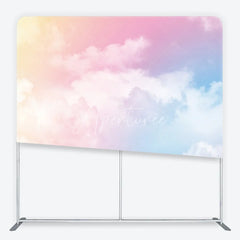 Aperturee - Aperturee Soft Pastel Gradient Sky Clouds Square Double-Sided Backdrop Dreamy Photography Background for Baby Shower Party