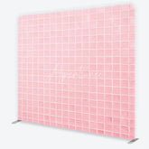 Aperturee - Aperturee Soft Pastel Pink Tile Pattern Square Double-Sided Backdrop Modern Minimalist Design for Photography