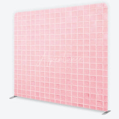 Aperturee - Aperturee Soft Pastel Pink Tile Pattern Square Double-Sided Backdrop Modern Minimalist Design for Photography