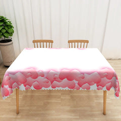 Aperturee - Aperturee Soft Pink Watercolor Border Rectangle Tablecloth Abstract Romantic Gradient Table Cover Wedding Baby Shower Decor