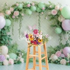 Aperturee - Aperturee Soft Spring Floral Willow Photography Spring Backdrop
