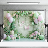 Aperturee - Aperturee Soft Spring Floral Willow Photography Spring Backdrop