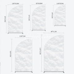 Aperturee - Aperturee Soft White Textured Snow Fluffy Half Moon Arch Backdrop Elegant Winter Wonderland Holiday Party Decor