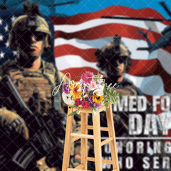 Aperturee - Aperturee Soldier Usa Flag National Armed Forces Day Backdrop