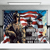 Aperturee - Aperturee Soldier Usa Flag National Armed Forces Day Backdrop