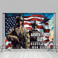 Aperturee - Aperturee Soldier Usa Flag National Armed Forces Day Backdrop