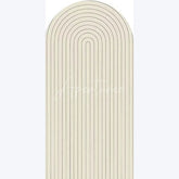 Aperturee - Aperturee Solid Color Boho Stripe Arch Minimalist Backdrop for Birthday Baby Shower Neutral Tone Photo Booth Decor