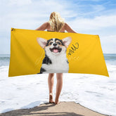 Aperturee - Aperturee Solid Color Custom Pet Photo Beach Towel For Summer