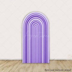 Aperturee - Aperturee Solid Color Rainbow Arch Backdrop Ripples Pattern Party Decor For Birthday Wedding
