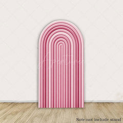 Aperturee - Aperturee Solid Color Rainbow Arch Backdrop Ripples Pattern Party Decor For Birthday Wedding