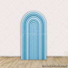 Aperturee - Aperturee Solid Color Rainbow Arch Backdrop Ripples Pattern Party Decor For Birthday Wedding