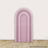 Aperturee - Aperturee Solid Color Rainbow Arch Backdrop Ripples Pattern Party Decor For Birthday Wedding