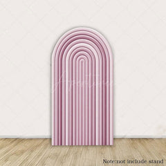 Aperturee - Aperturee Solid Color Rainbow Arch Backdrop Ripples Pattern Party Decor For Birthday Wedding
