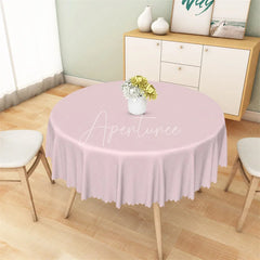 Aperturee - Aperturee Solid Pink Round Tablecloth Simple Pastel Color Polyester Table Cover for Wedding Party