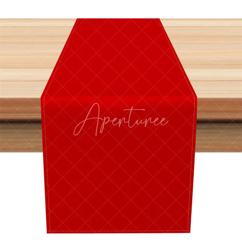 Aperturee - Aperturee Solid Red Table Runner Modern Minimalist Dining Table Decor Washable Fabric for Christmas Valentines Day Party