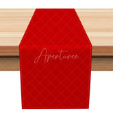 Aperturee - Aperturee Solid Red Table Runner Modern Minimalist Dining Table Decor Washable Fabric for Christmas Valentines Day Party
