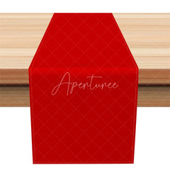 Aperturee - Aperturee Solid Red Table Runner Modern Minimalist Dining Table Decor Washable Fabric for Christmas Valentines Day Party