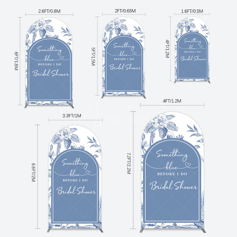 Aperturee - Aperturee Something Blue Before I Do Bridal Shower Arch Backdrop