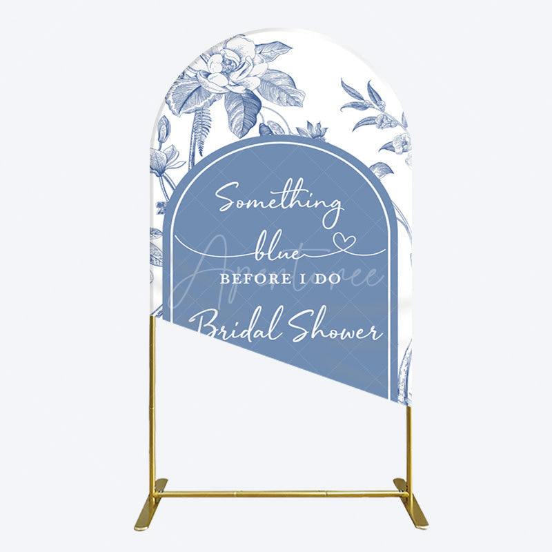 Aperturee - Aperturee Something Blue Before I Do Bridal Shower Arch Backdrop