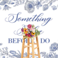 Aperturee Aperturee Something Blue Before I Do Bridal Shower Elegant Blue Floral Sketch Banner Classic Wedding Bachelorette Party